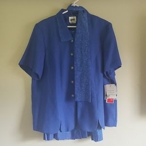 Leslie Fay Blue Dress Set